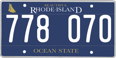 RI license plate 778070