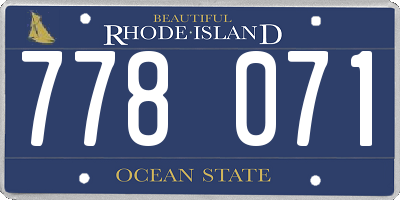 RI license plate 778071