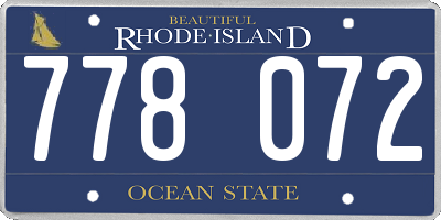 RI license plate 778072
