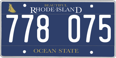 RI license plate 778075