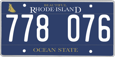 RI license plate 778076
