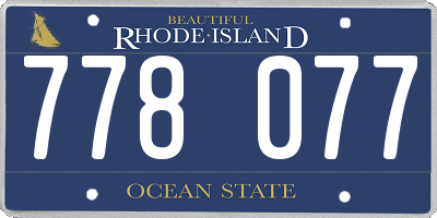 RI license plate 778077