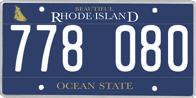 RI license plate 778080