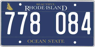 RI license plate 778084