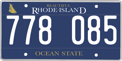 RI license plate 778085