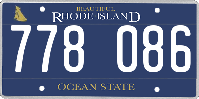 RI license plate 778086