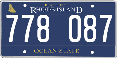 RI license plate 778087