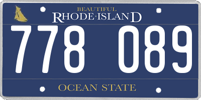 RI license plate 778089