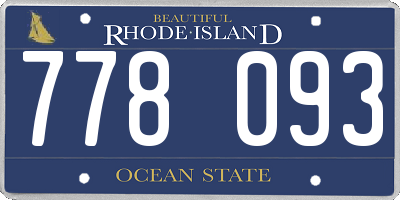 RI license plate 778093