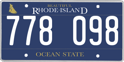 RI license plate 778098