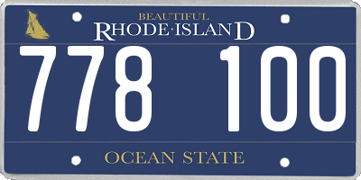 RI license plate 778100