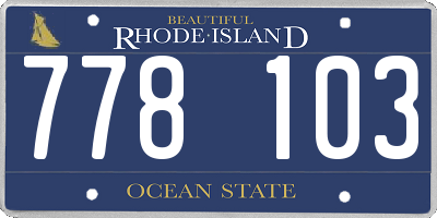 RI license plate 778103