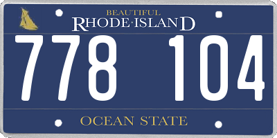 RI license plate 778104