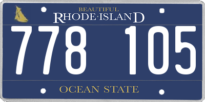 RI license plate 778105