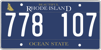 RI license plate 778107
