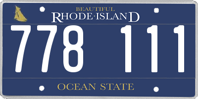 RI license plate 778111