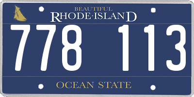 RI license plate 778113