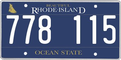 RI license plate 778115