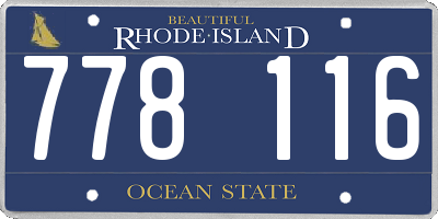 RI license plate 778116