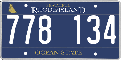 RI license plate 778134