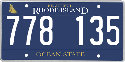 RI license plate 778135