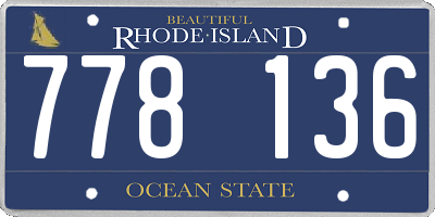RI license plate 778136
