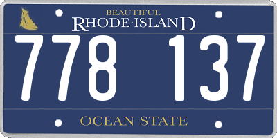 RI license plate 778137