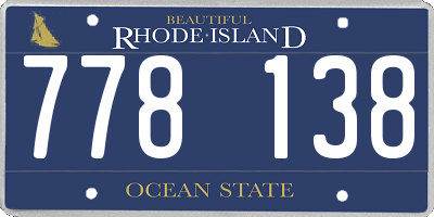 RI license plate 778138