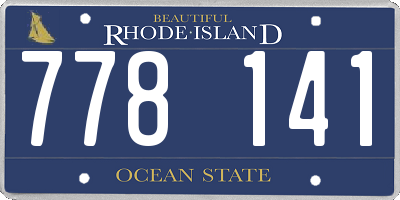 RI license plate 778141