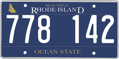 RI license plate 778142