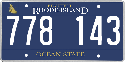RI license plate 778143
