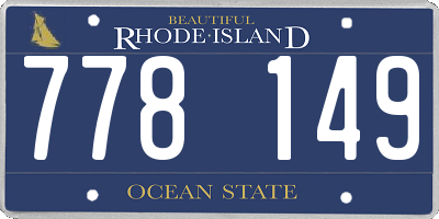 RI license plate 778149