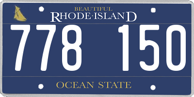 RI license plate 778150