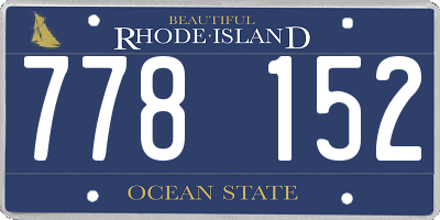 RI license plate 778152