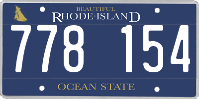RI license plate 778154