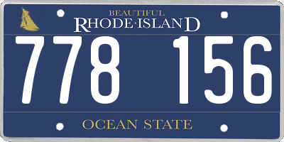 RI license plate 778156