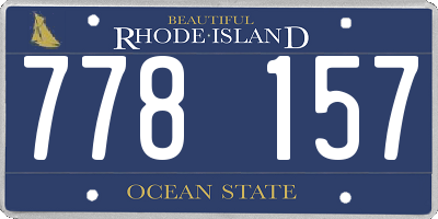 RI license plate 778157