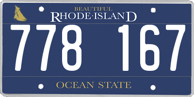 RI license plate 778167