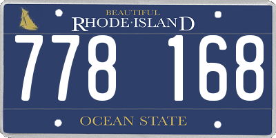 RI license plate 778168