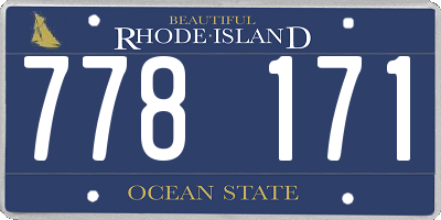 RI license plate 778171