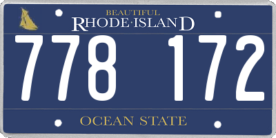 RI license plate 778172