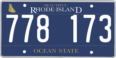 RI license plate 778173