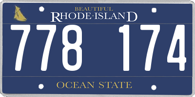 RI license plate 778174