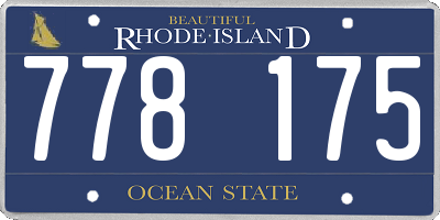 RI license plate 778175