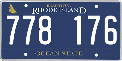 RI license plate 778176