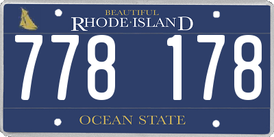 RI license plate 778178