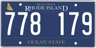 RI license plate 778179