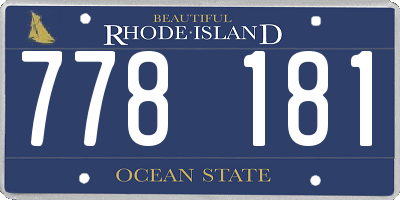 RI license plate 778181