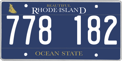 RI license plate 778182