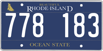 RI license plate 778183